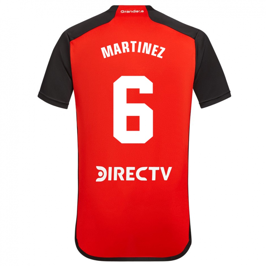 Niño Camiseta David Martinez #6 Rojo Negro Blanco 2ª Equipación 2024/25 La Camisa Perú