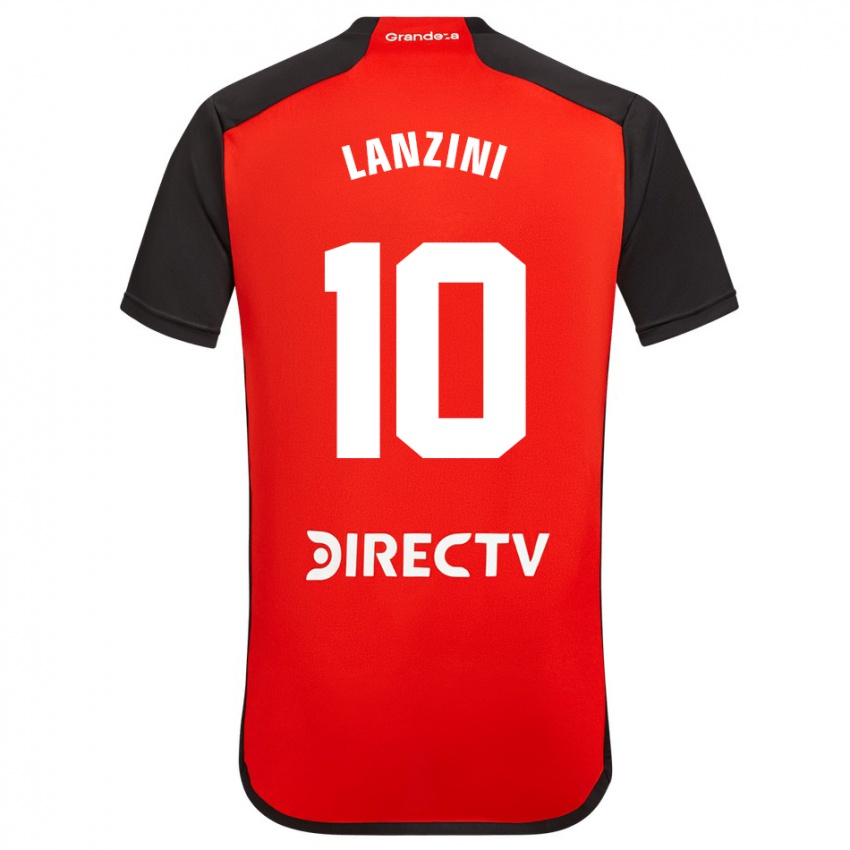 Niño Camiseta Manuel Lanzini #10 Rojo Negro Blanco 2ª Equipación 2024/25 La Camisa Perú