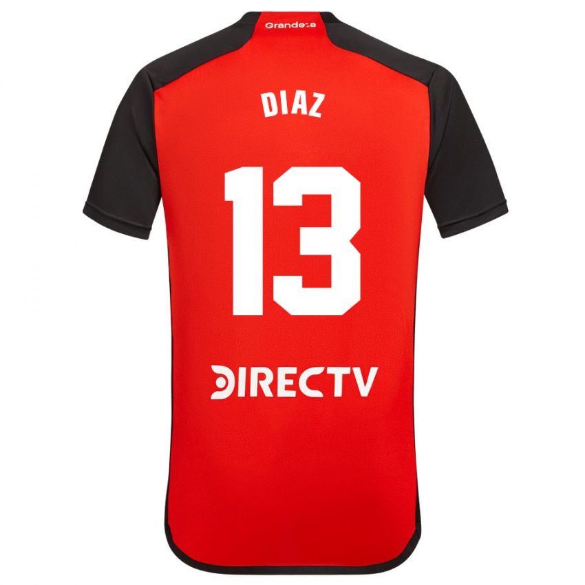 Niño Camiseta Enzo Díaz #13 Rojo Negro Blanco 2ª Equipación 2024/25 La Camisa Perú