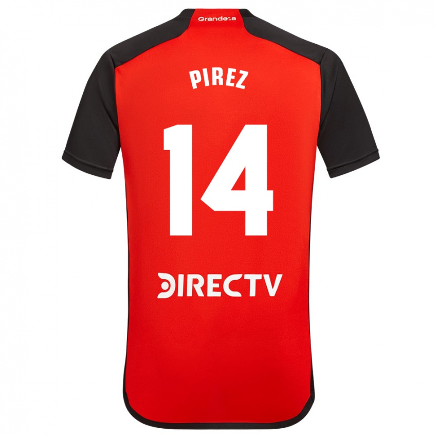 Niño Camiseta Leandro González Pírez #14 Rojo Negro Blanco 2ª Equipación 2024/25 La Camisa Perú