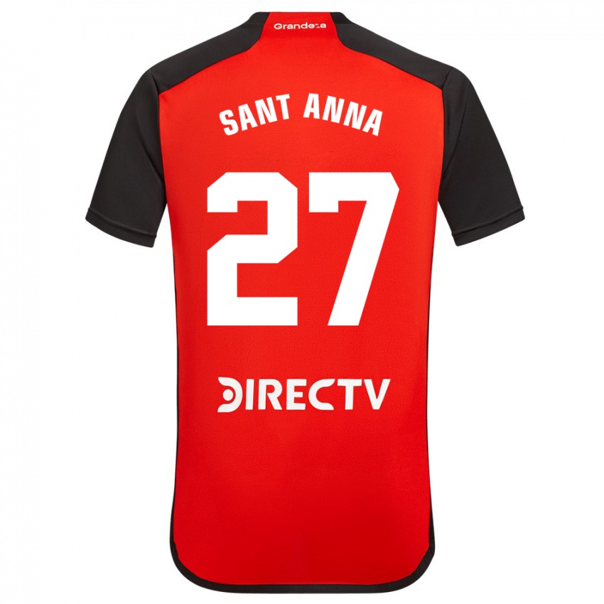 Niño Camiseta Agustín Sant Anna #27 Rojo Negro Blanco 2ª Equipación 2024/25 La Camisa Perú