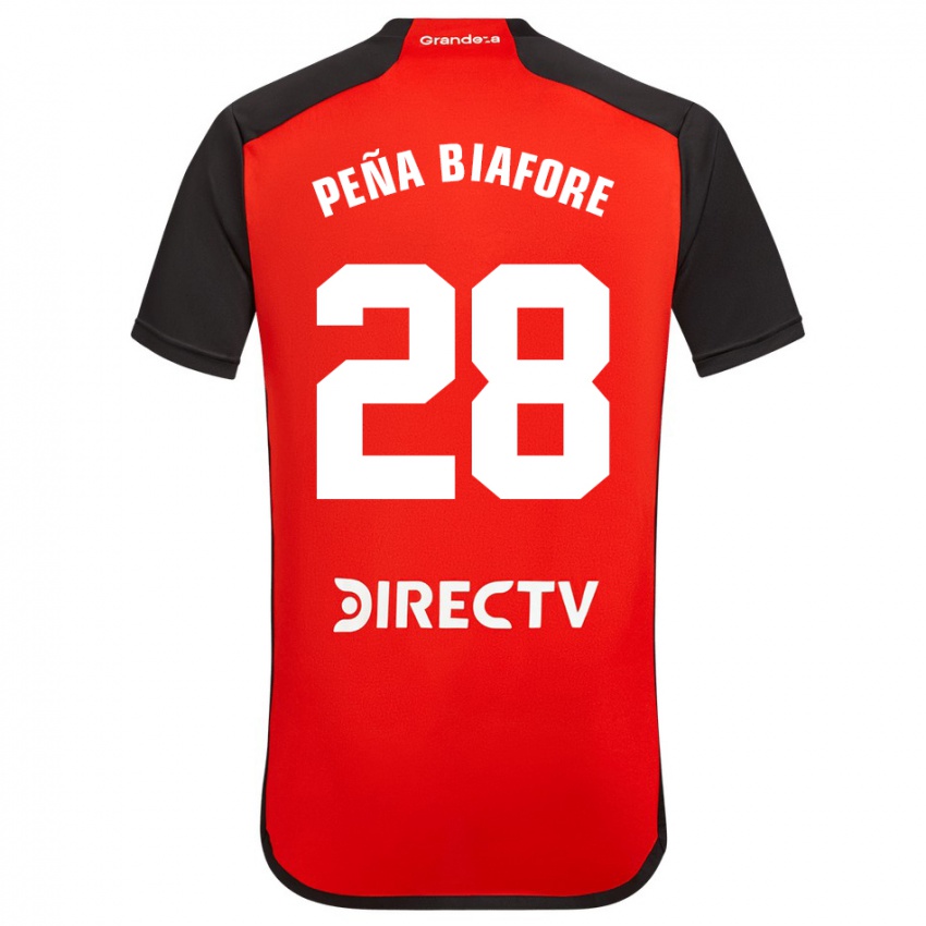 Niño Camiseta Felipe Pena Biafore #28 Rojo Negro Blanco 2ª Equipación 2024/25 La Camisa Perú