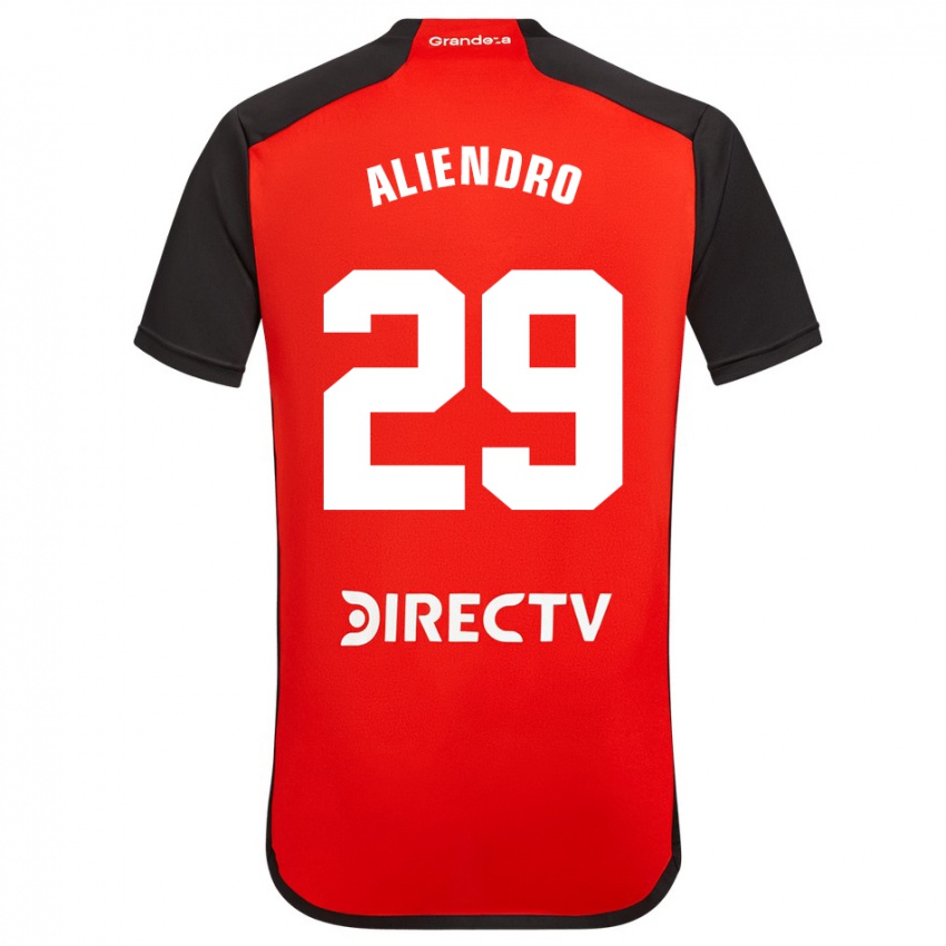 Niño Camiseta Rodrigo Aliendro #29 Rojo Negro Blanco 2ª Equipación 2024/25 La Camisa Perú