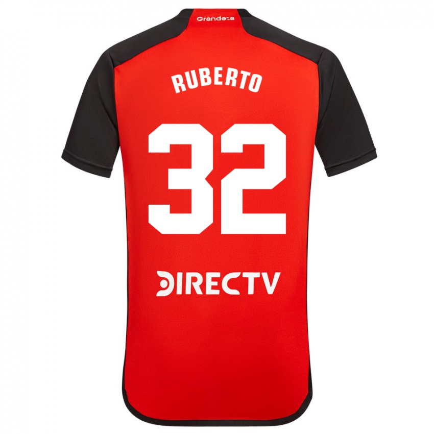 Niño Camiseta Agustín Ruberto #32 Rojo Negro Blanco 2ª Equipación 2024/25 La Camisa Perú