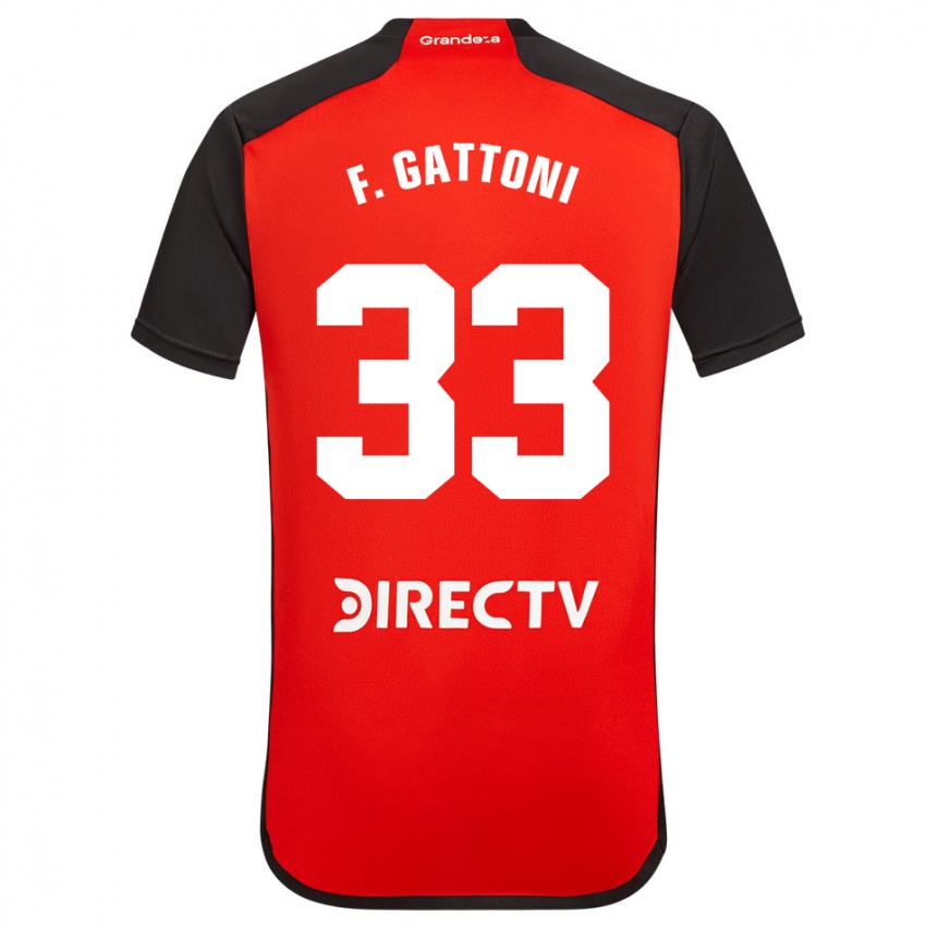 Niño Camiseta Federico Gattoni #33 Rojo Negro Blanco 2ª Equipación 2024/25 La Camisa Perú