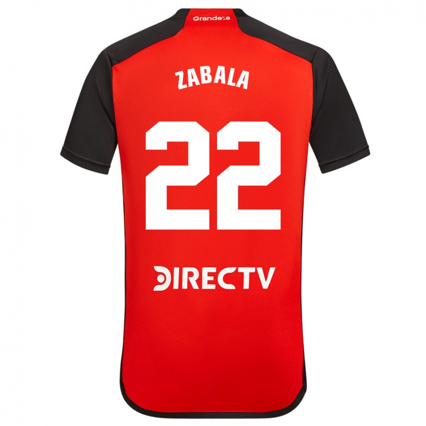 Niño Camiseta Daniel Zabala #22 Rojo Negro Blanco 2ª Equipación 2024/25 La Camisa Perú