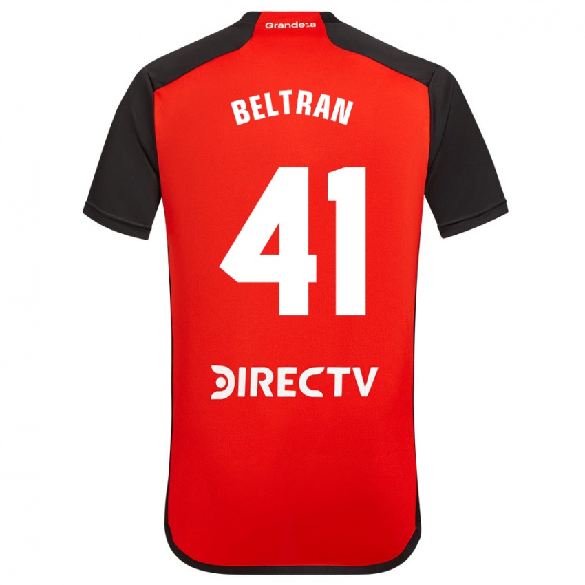 Niño Camiseta Santiago Beltrán #41 Rojo Negro Blanco 2ª Equipación 2024/25 La Camisa Perú