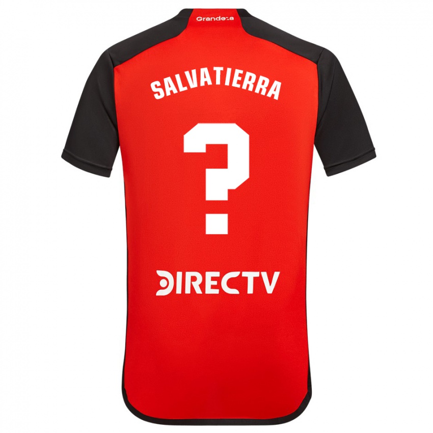 Niño Camiseta Thiago Salvatierra #0 Rojo Negro Blanco 2ª Equipación 2024/25 La Camisa Perú