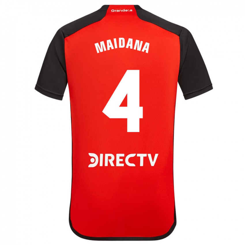 Niño Camiseta Jonatan Maidana #4 Rojo Negro Blanco 2ª Equipación 2024/25 La Camisa Perú