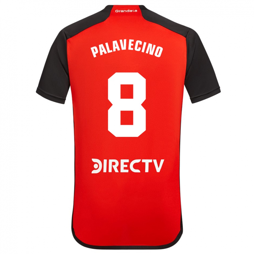 Niño Camiseta Agustin Palavecino #8 Rojo Negro Blanco 2ª Equipación 2024/25 La Camisa Perú