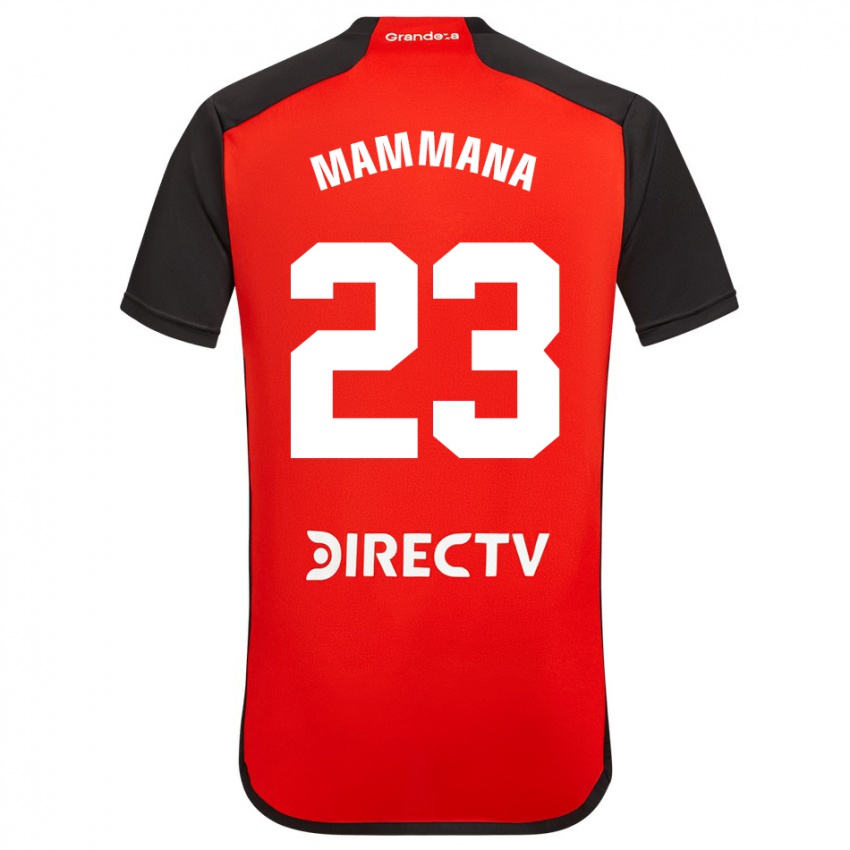 Niño Camiseta Emanuel Mammana #23 Rojo Negro Blanco 2ª Equipación 2024/25 La Camisa Perú