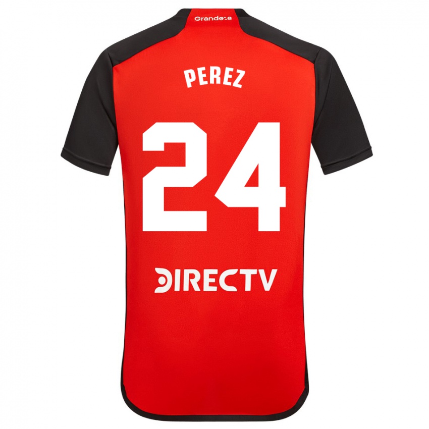 Niño Camiseta Enzo Perez #24 Rojo Negro Blanco 2ª Equipación 2024/25 La Camisa Perú