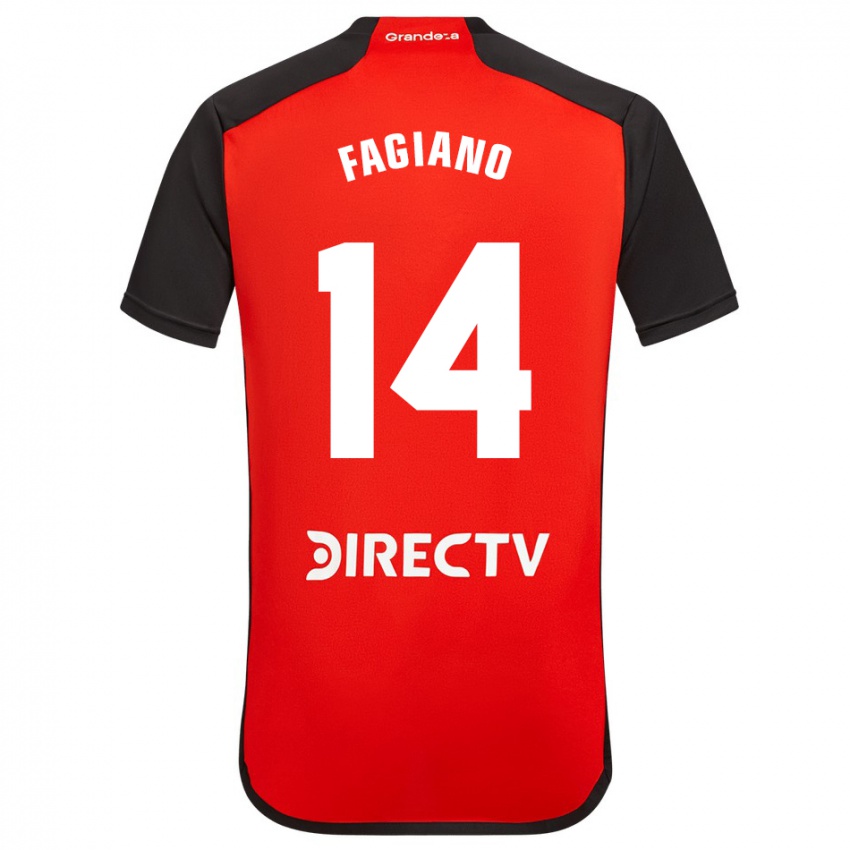 Niño Camiseta Paloma Fagiano #14 Rojo Negro Blanco 2ª Equipación 2024/25 La Camisa Perú