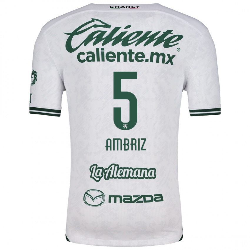 Niño Camiseta Fidel Ambríz #5 Blanco Verde 2ª Equipación 2024/25 La Camisa Perú