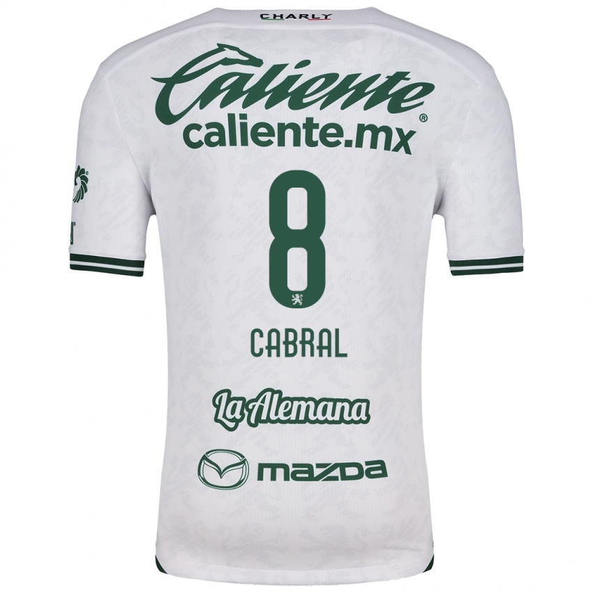 Niño Camiseta Luciano Cabral #8 Blanco Verde 2ª Equipación 2024/25 La Camisa Perú