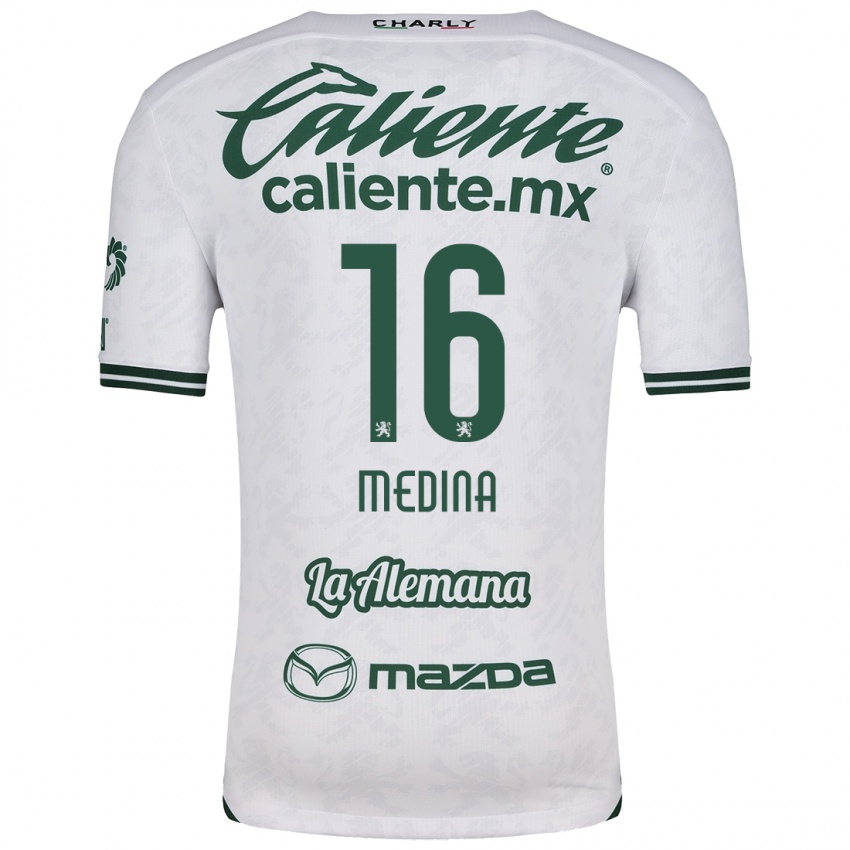 Niño Camiseta Alan Medina #16 Blanco Verde 2ª Equipación 2024/25 La Camisa Perú