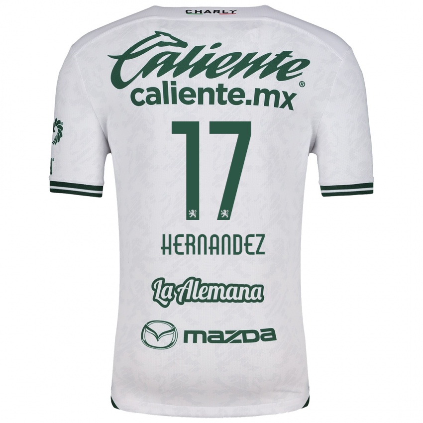 Niño Camiseta Daniel Hernández #17 Blanco Verde 2ª Equipación 2024/25 La Camisa Perú