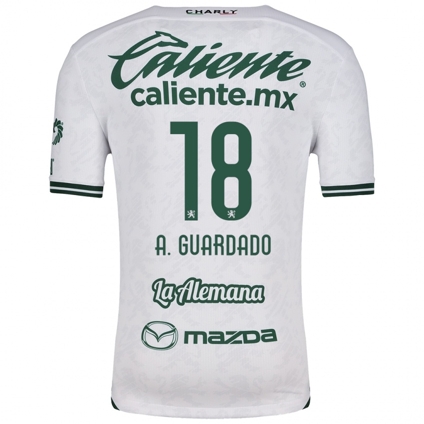 Niño Camiseta Andrés Guardado #18 Blanco Verde 2ª Equipación 2024/25 La Camisa Perú