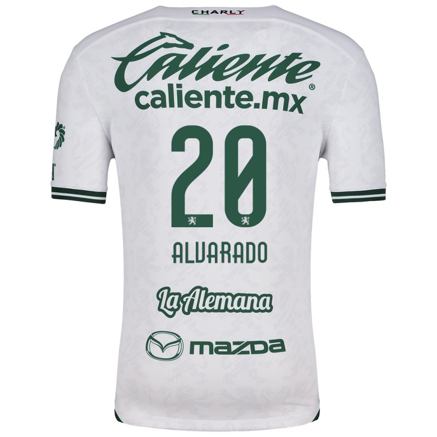 Niño Camiseta Alfonso Alvarado #20 Blanco Verde 2ª Equipación 2024/25 La Camisa Perú