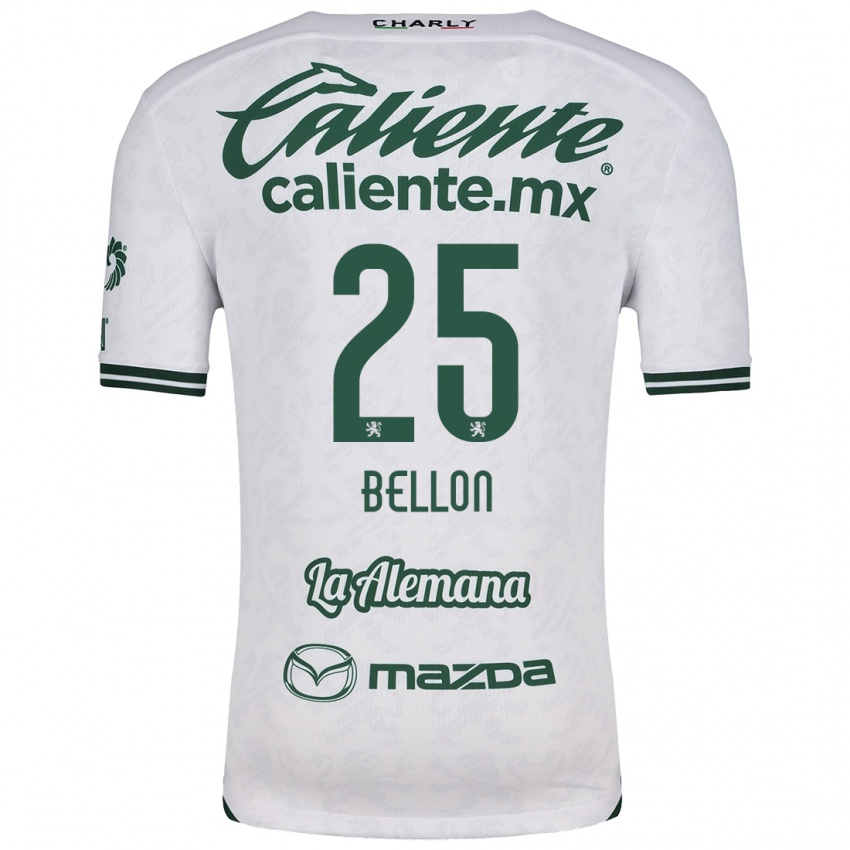 Niño Camiseta Paul Bellón #25 Blanco Verde 2ª Equipación 2024/25 La Camisa Perú