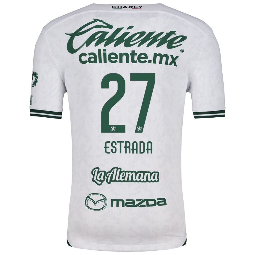 Niño Camiseta Ángel Estrada #27 Blanco Verde 2ª Equipación 2024/25 La Camisa Perú