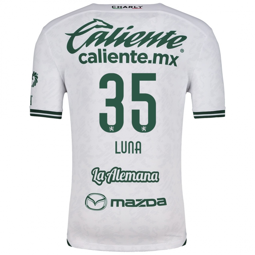 Niño Camiseta Diego Luna #35 Blanco Verde 2ª Equipación 2024/25 La Camisa Perú