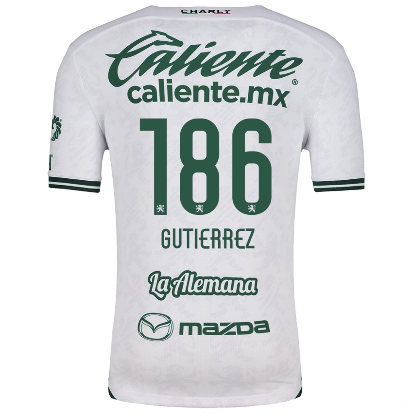 Niño Camiseta Alan Gutiérrez #186 Blanco Verde 2ª Equipación 2024/25 La Camisa Perú