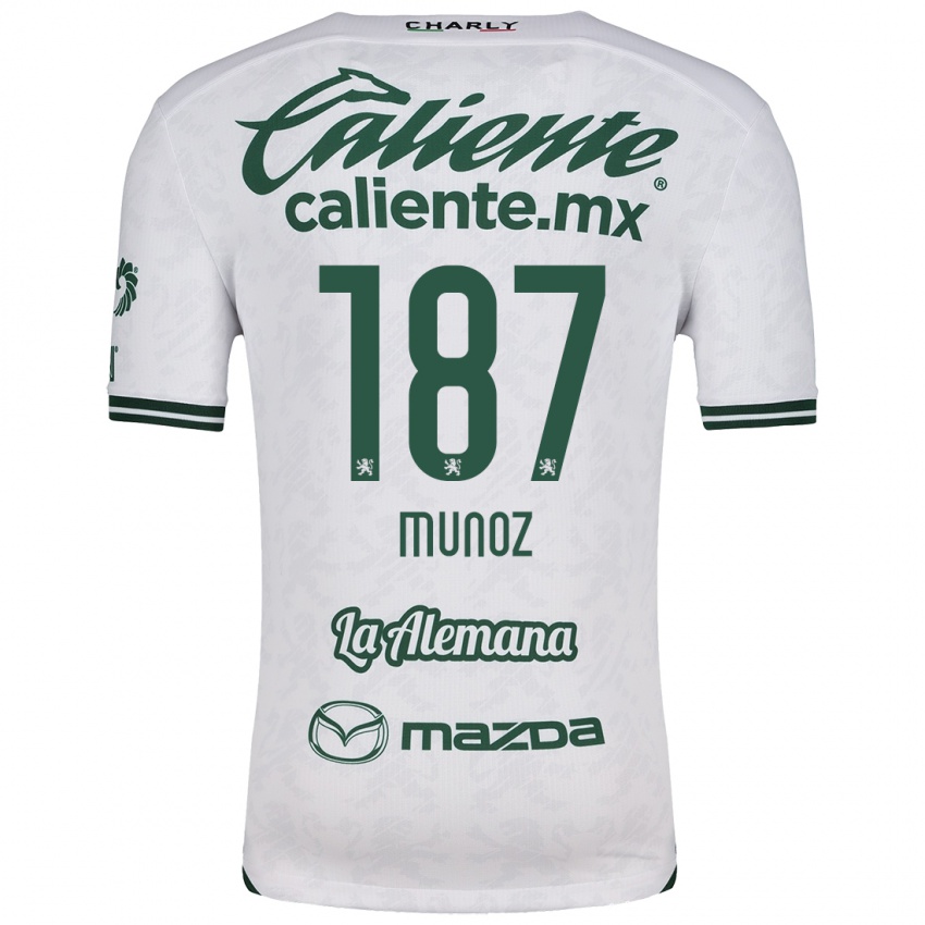 Niño Camiseta Diego Muñoz #187 Blanco Verde 2ª Equipación 2024/25 La Camisa Perú