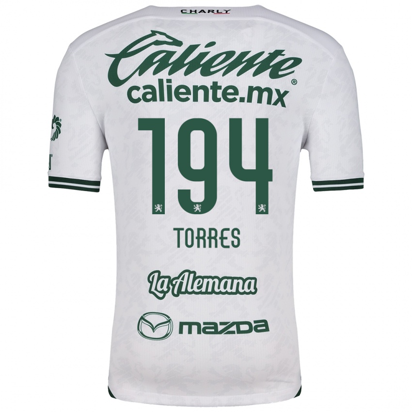 Niño Camiseta Erick Torres #194 Blanco Verde 2ª Equipación 2024/25 La Camisa Perú