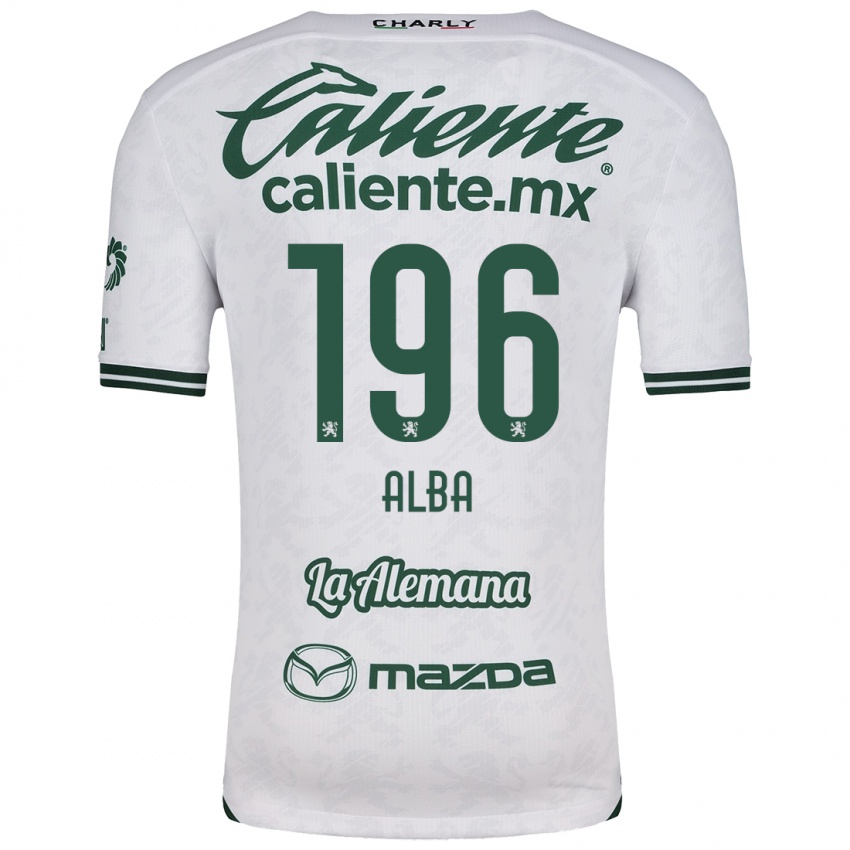 Niño Camiseta Óscar Alba #196 Blanco Verde 2ª Equipación 2024/25 La Camisa Perú