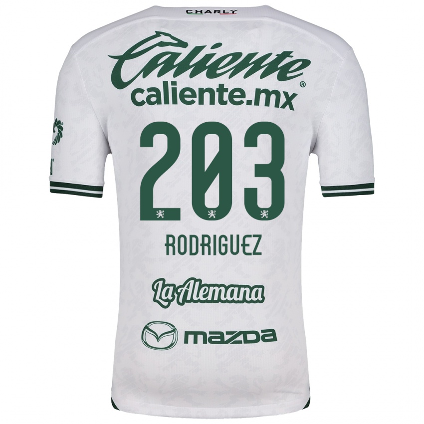 Niño Camiseta César Rodríguez #203 Blanco Verde 2ª Equipación 2024/25 La Camisa Perú