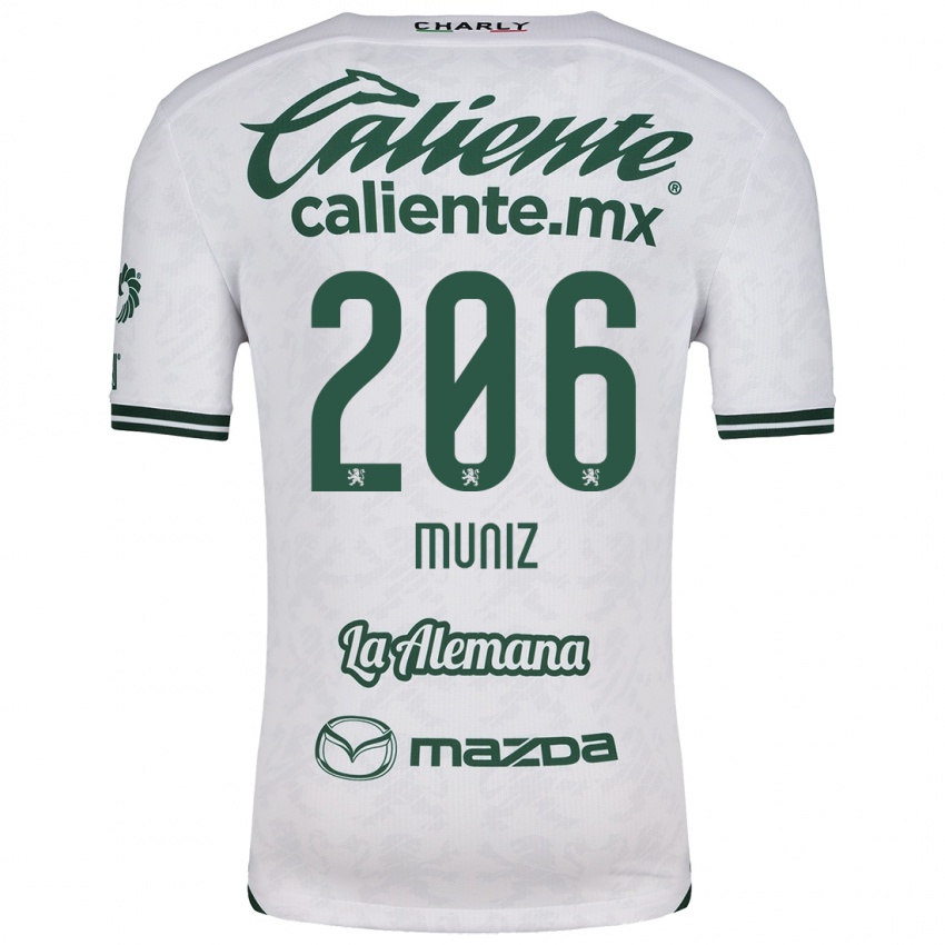 Niño Camiseta Isaác Muñíz #206 Blanco Verde 2ª Equipación 2024/25 La Camisa Perú