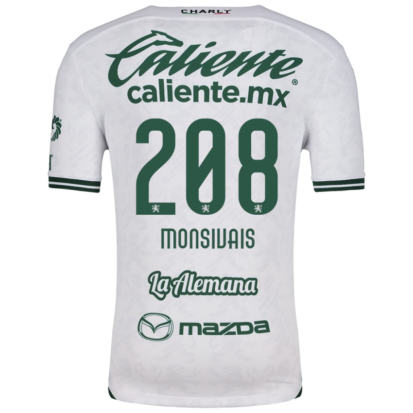 Niño Camiseta Daniel Monsivaís #208 Blanco Verde 2ª Equipación 2024/25 La Camisa Perú