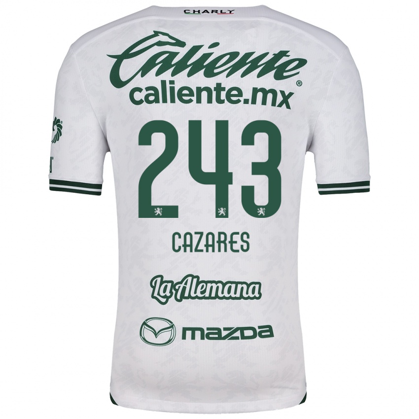 Niño Camiseta Juan Cázares #243 Blanco Verde 2ª Equipación 2024/25 La Camisa Perú