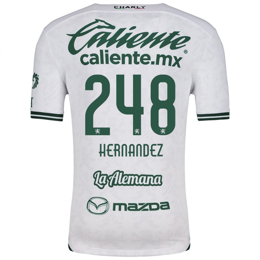 Niño Camiseta Fernando Hernández #248 Blanco Verde 2ª Equipación 2024/25 La Camisa Perú