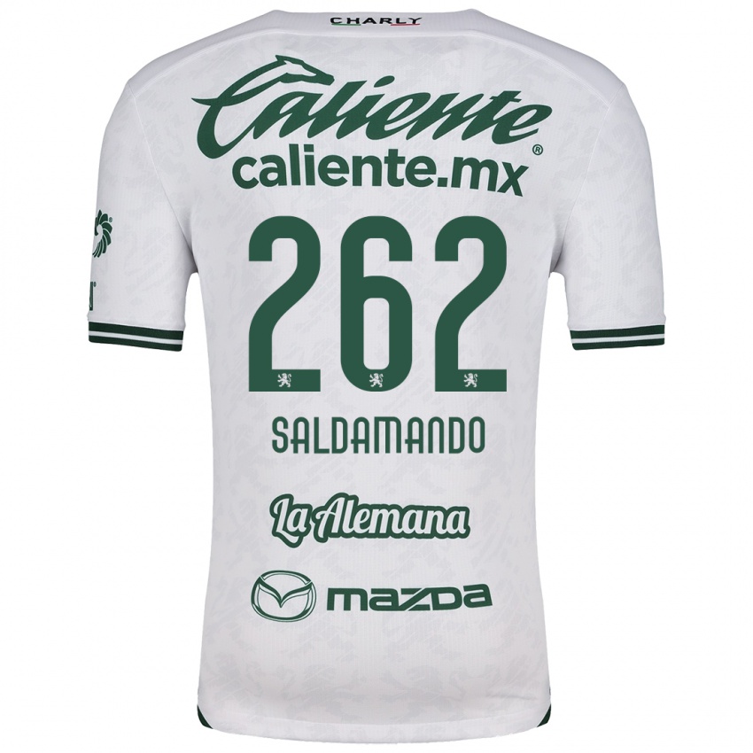 Niño Camiseta José Saldamando #262 Blanco Verde 2ª Equipación 2024/25 La Camisa Perú