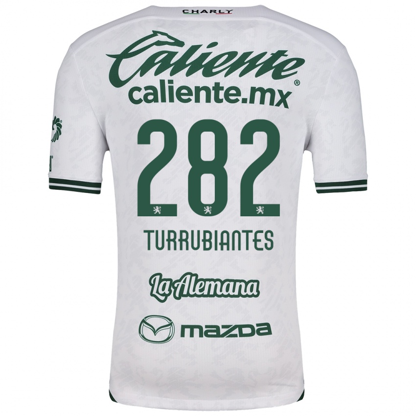 Niño Camiseta Abdon Turrubiantes #282 Blanco Verde 2ª Equipación 2024/25 La Camisa Perú