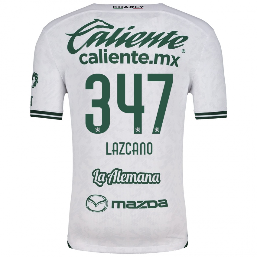 Niño Camiseta Evan Lazcano #347 Blanco Verde 2ª Equipación 2024/25 La Camisa Perú