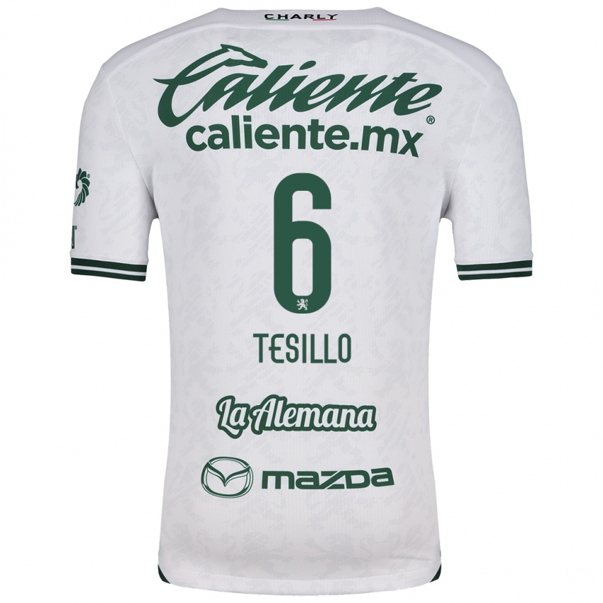 Niño Camiseta William Tesillo #6 Blanco Verde 2ª Equipación 2024/25 La Camisa Perú