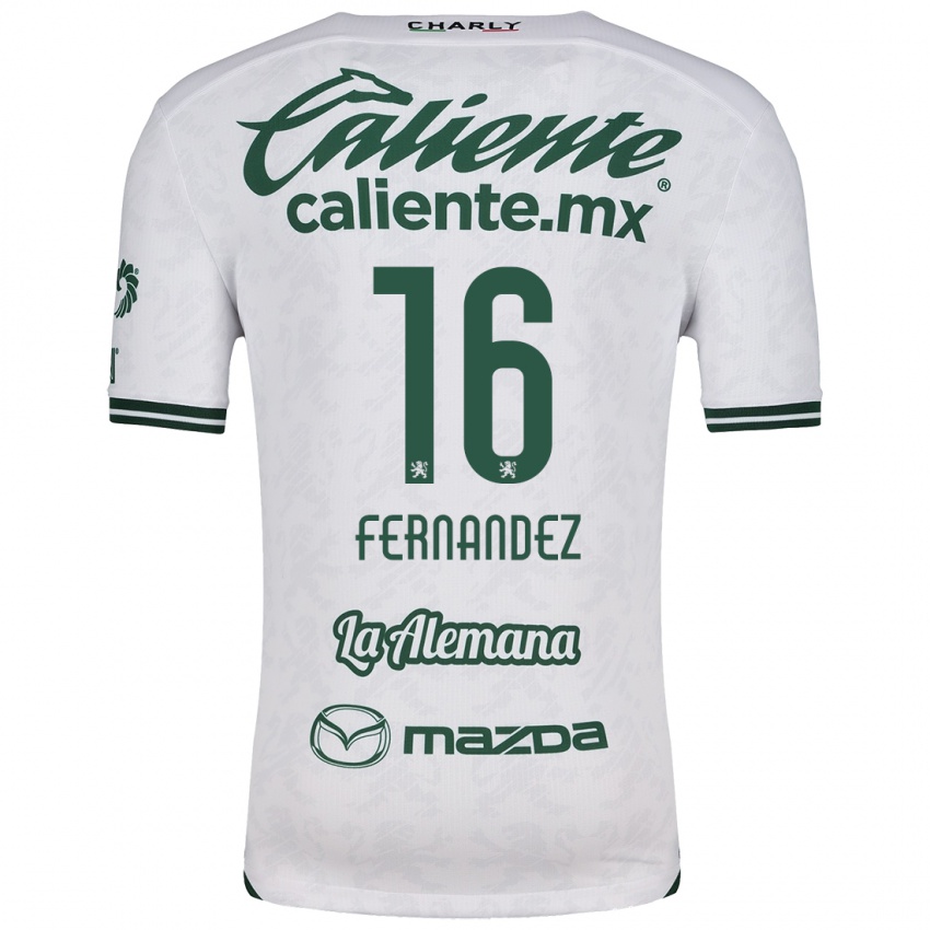 Niño Camiseta Omar Fernández #16 Blanco Verde 2ª Equipación 2024/25 La Camisa Perú