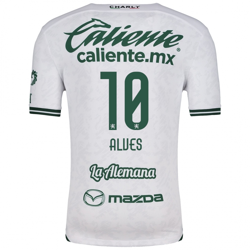 Niño Camiseta Maria Alves #10 Blanco Verde 2ª Equipación 2024/25 La Camisa Perú