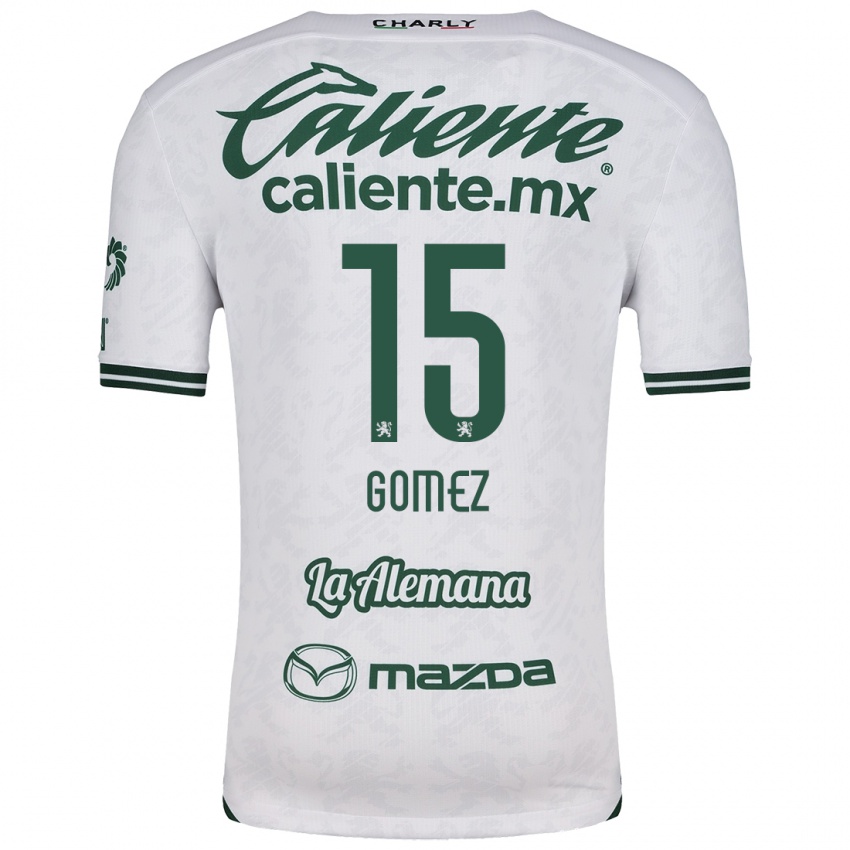 Niño Camiseta Paulina Gómez #15 Blanco Verde 2ª Equipación 2024/25 La Camisa Perú