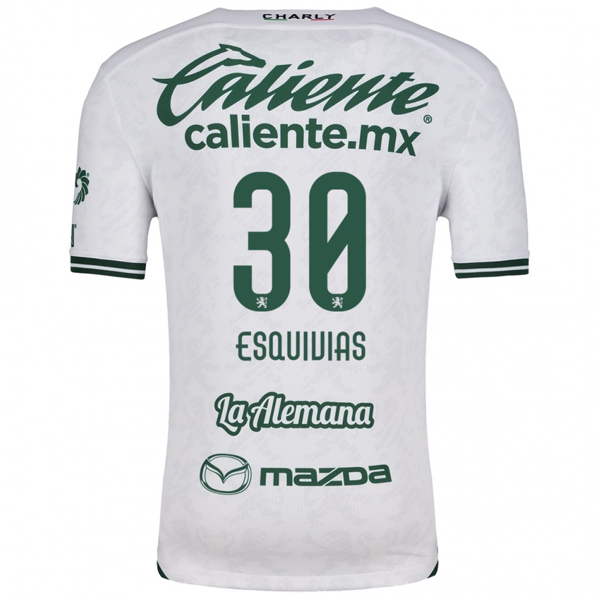 Niño Camiseta Isabela Esquivias #30 Blanco Verde 2ª Equipación 2024/25 La Camisa Perú