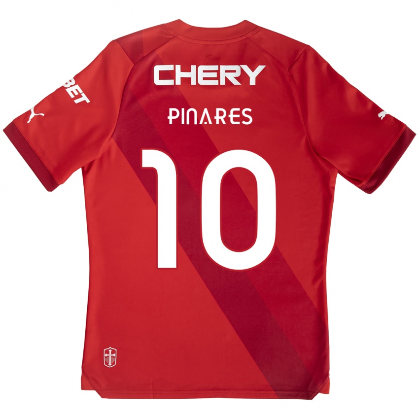 Niño Camiseta César Pinares #10 Rojo Blanco 2ª Equipación 2024/25 La Camisa Perú