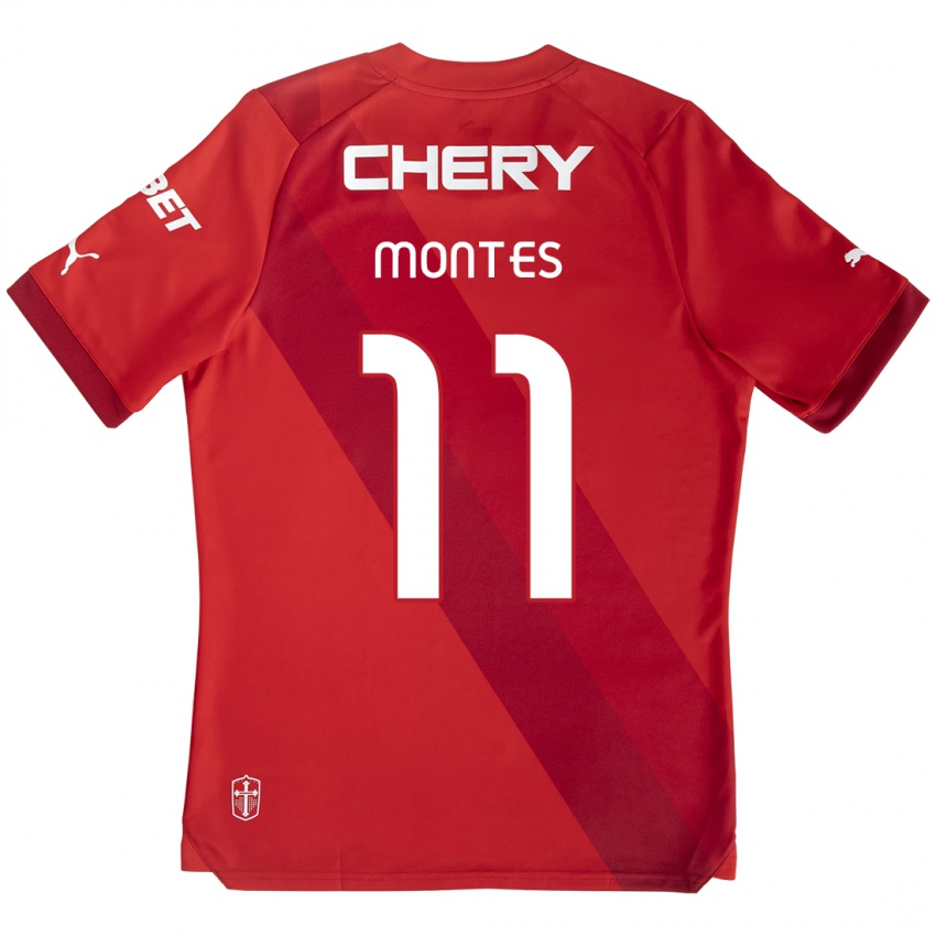 Niño Camiseta Clemente Montes #11 Rojo Blanco 2ª Equipación 2024/25 La Camisa Perú