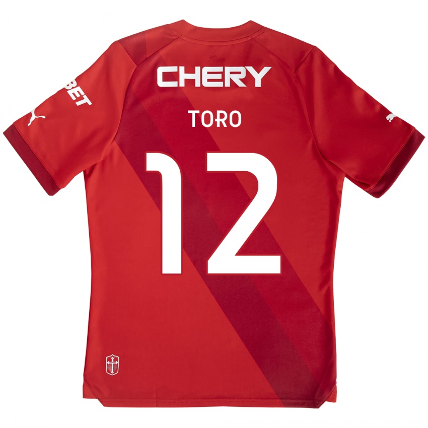 Niño Camiseta Ian Toro #12 Rojo Blanco 2ª Equipación 2024/25 La Camisa Perú