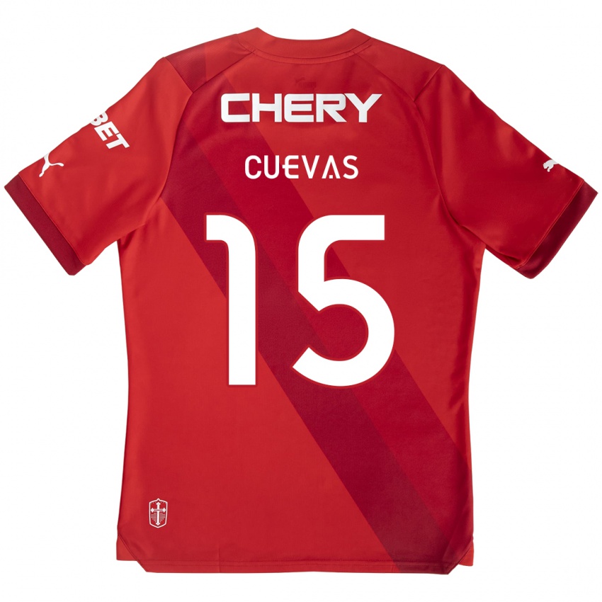 Niño Camiseta Cristian Cuevas #15 Rojo Blanco 2ª Equipación 2024/25 La Camisa Perú