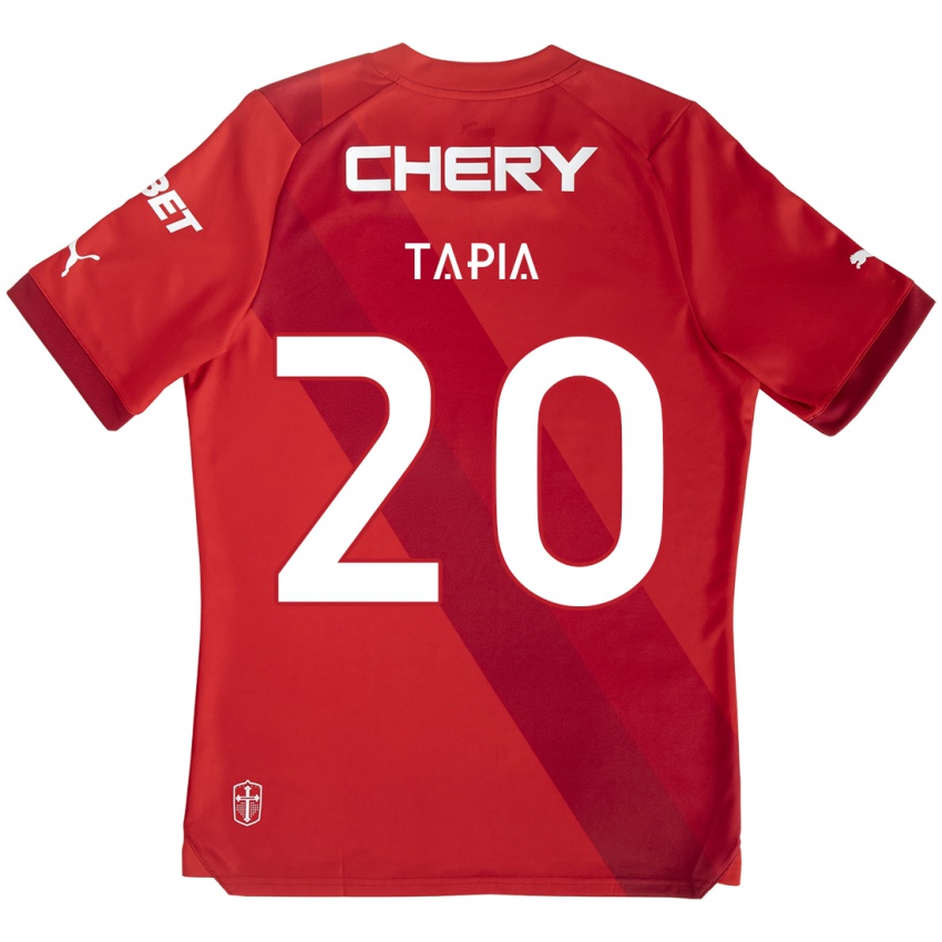 Niño Camiseta Gonzalo Tapia #20 Rojo Blanco 2ª Equipación 2024/25 La Camisa Perú