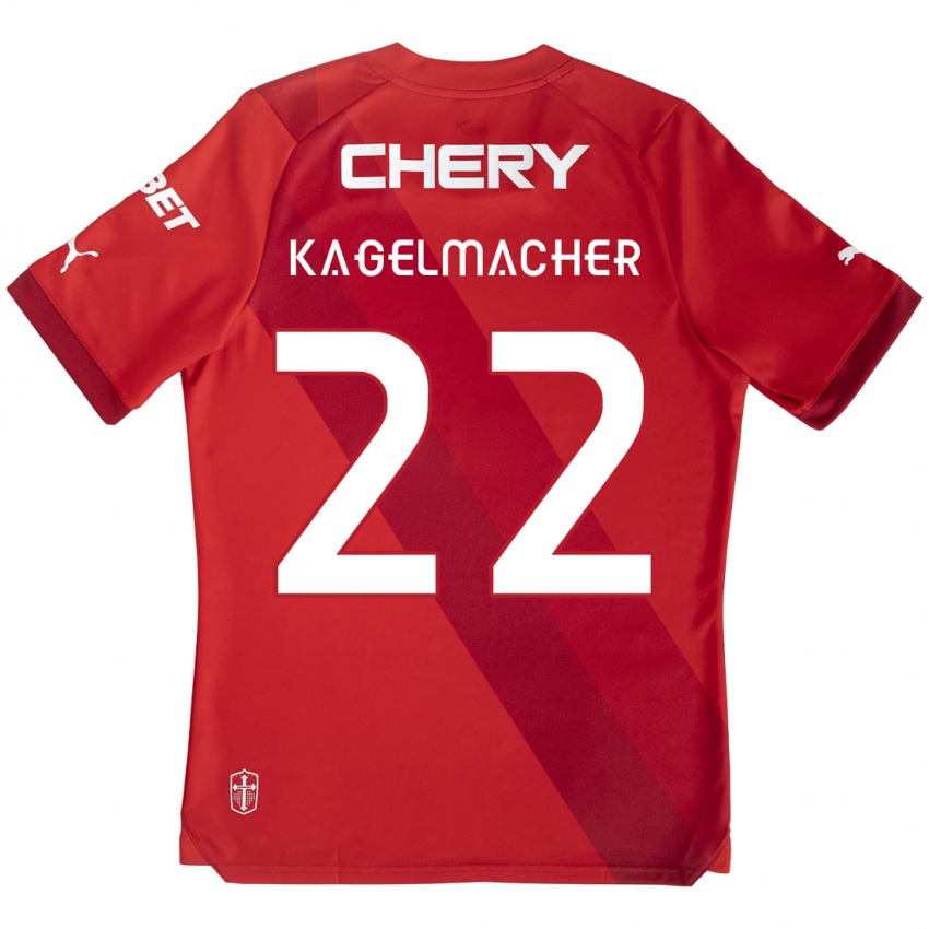 Niño Camiseta Gary Kagelmacher #22 Rojo Blanco 2ª Equipación 2024/25 La Camisa Perú