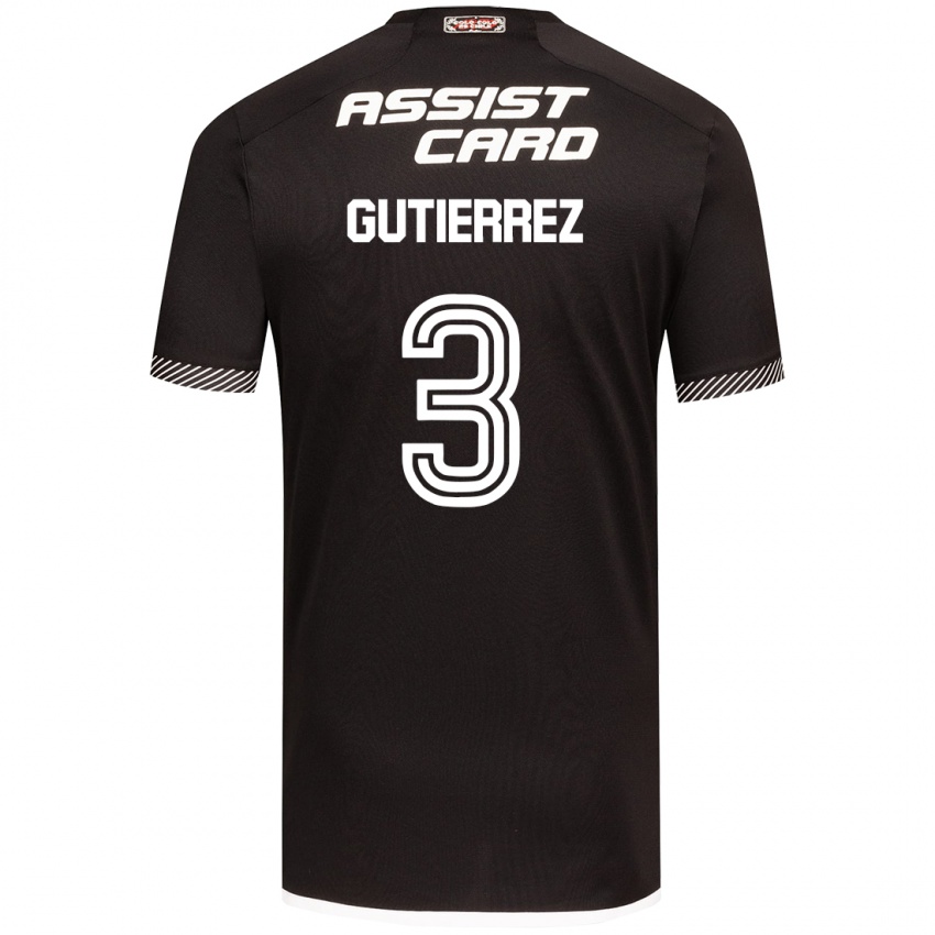 Niño Camiseta Daniel Gutiérrez #3 Blanco Negro 2ª Equipación 2024/25 La Camisa Perú